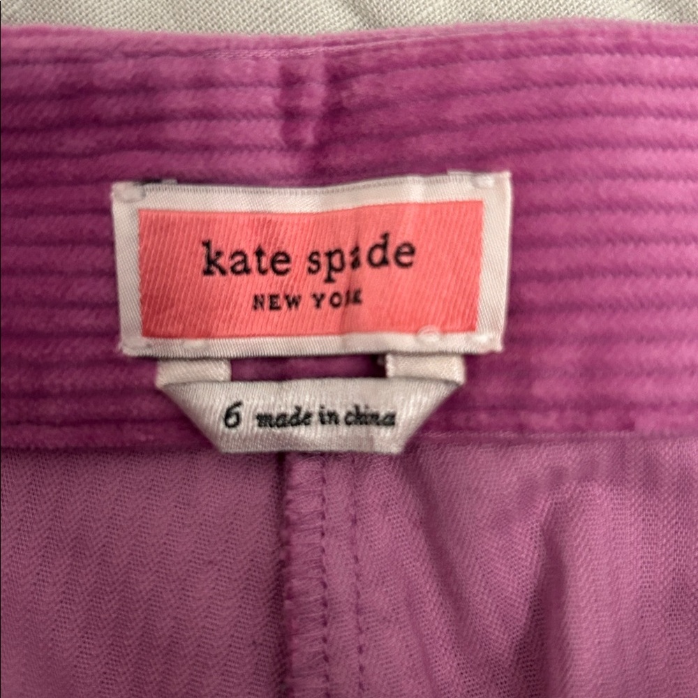 Kate Spade Pink Corduroy Pants - Picture 2 of 4